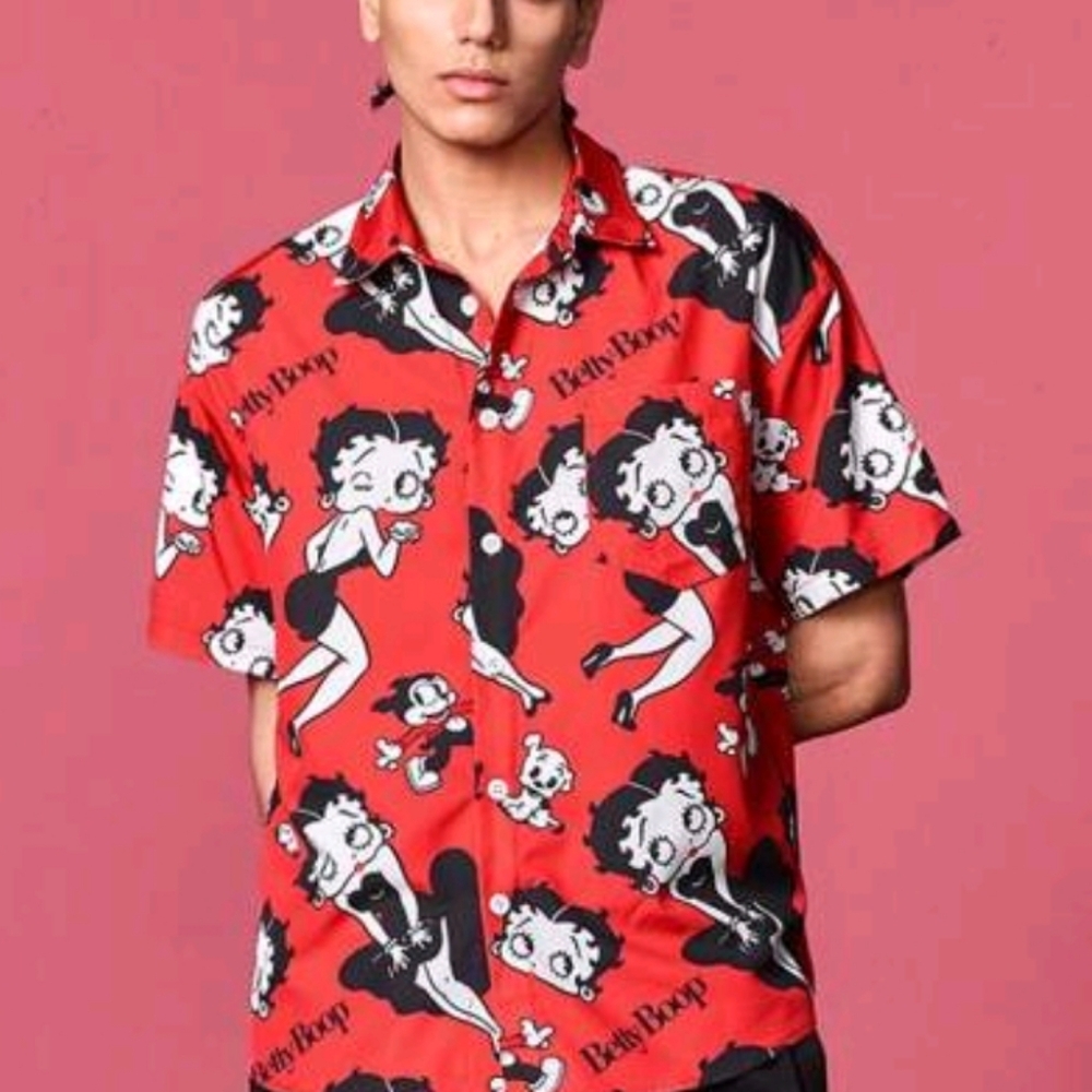 Betty Boop Button Down Shirt - Graphic Top